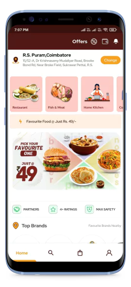 Customer Food Ordering App